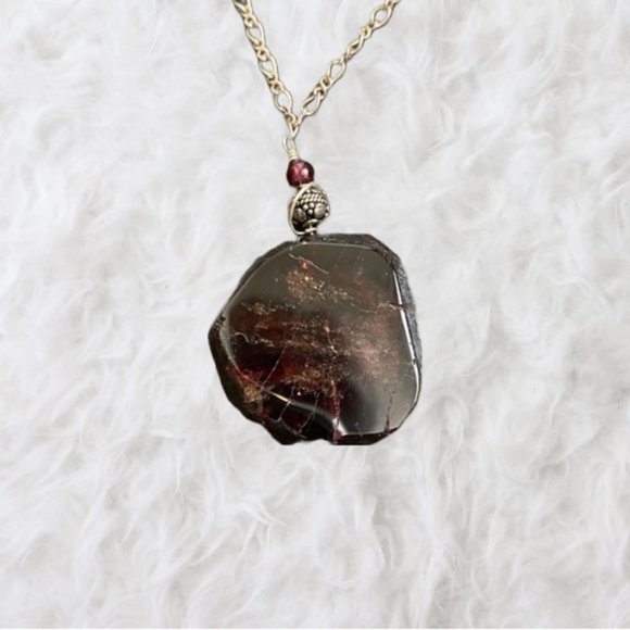Brown Stone Pendant Necklace - Picture 1 of 4